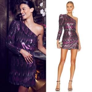 Misa Los Angeles Nova Dress Purple Womens XS Gala Formal Cocktail‎ Party